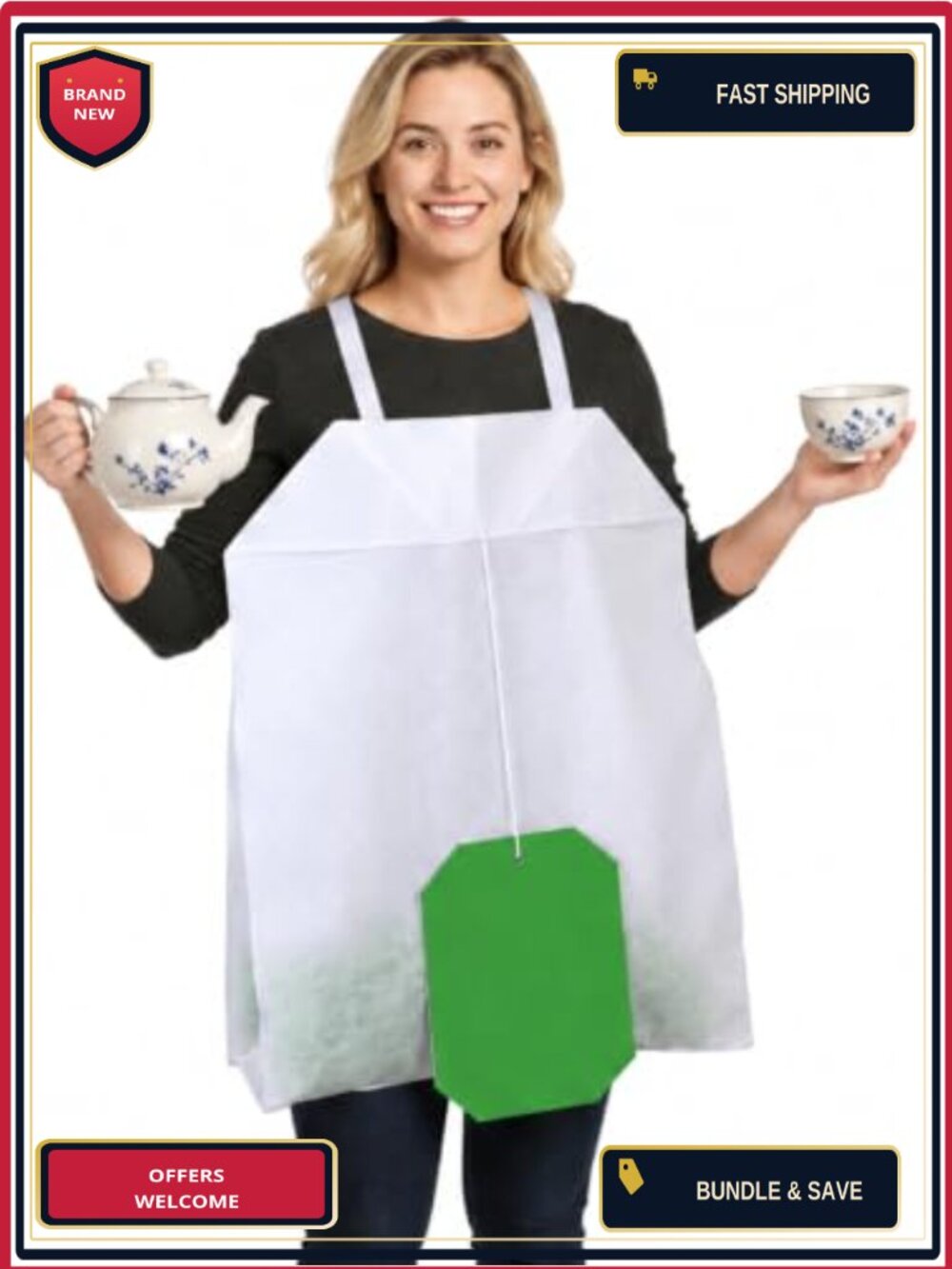 Teabag Costume Adult Adjustable Non-Woven Halloween Party Outfit